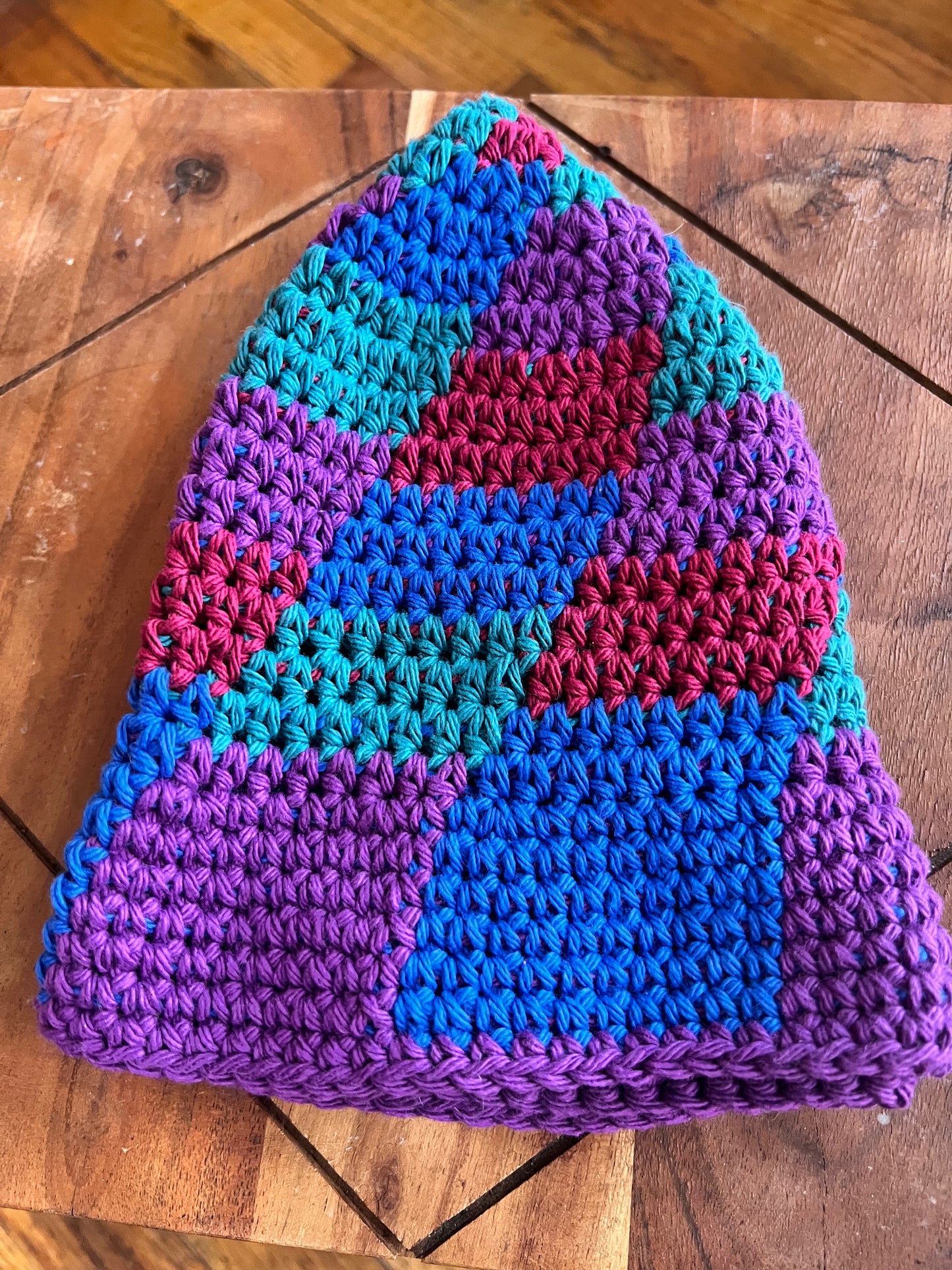 Crochet Checkered Bucket Hat M/L