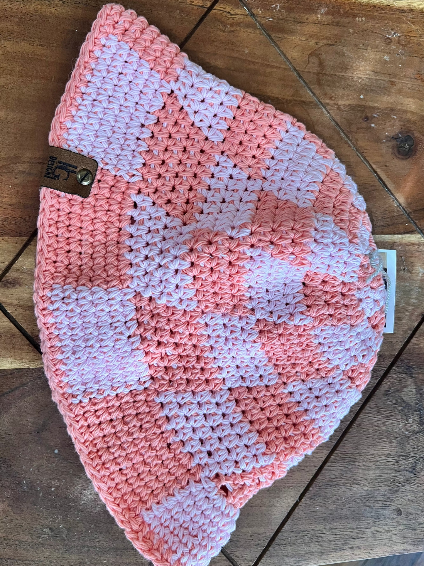 Crochet Checkered Bucket Hat S/M