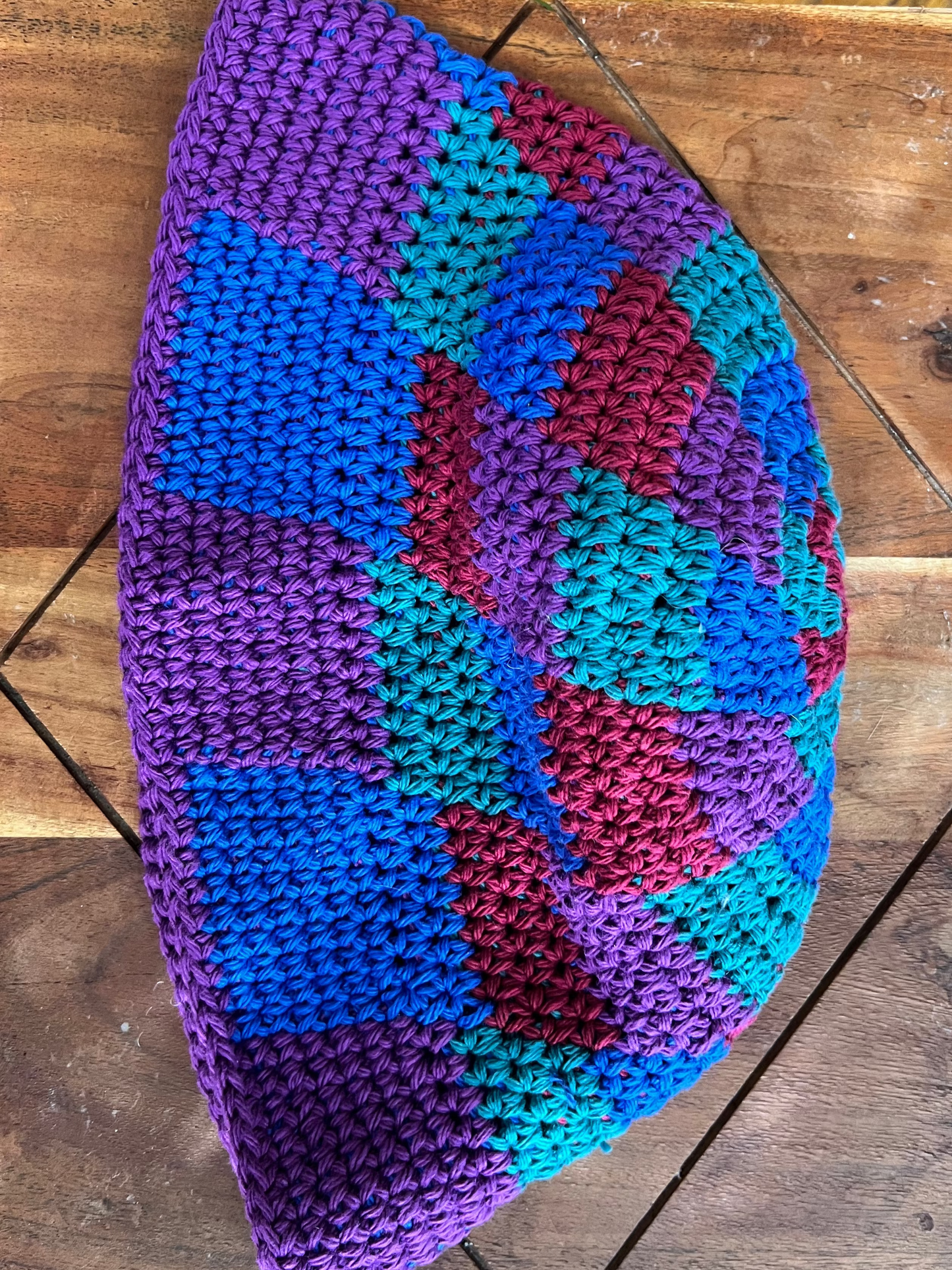 Crochet Checkered Bucket Hat M/L